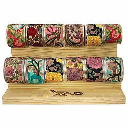 Embroidered Cuff Bracelet Wide Wood Display - 18 pcs