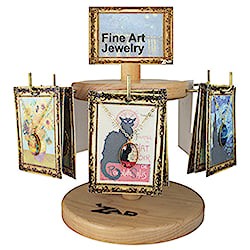 Fine Art Print Gold Oval Necklace Display