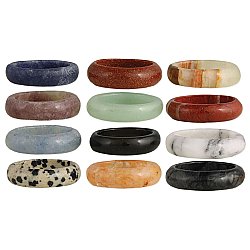 Nature's Delight Assorted Natural Stone Band Rings