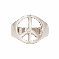 Peace Out Silver Peace Sign Ring