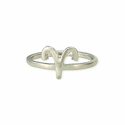 Silver Aries Symbol Zodiac Ring