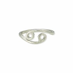 Silver Cancer Symbol Zodiac Ring