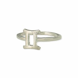 Silver Gemini Symbol Zodiac Ring