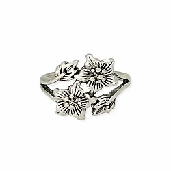 Vintage Garden Silver Flower Ring