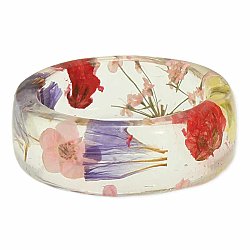 Flower Garden Multicolor Clear Resin Ring