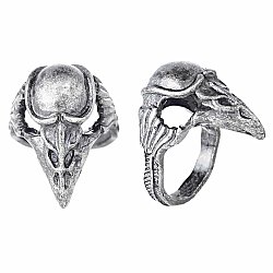 Cast a Spell Silver Bird Skull Ring