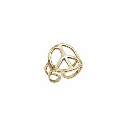 Woodstock Vibes Gold Peace Sign Ring