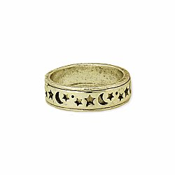 Oh My Moons and Stars Gold Band Ring