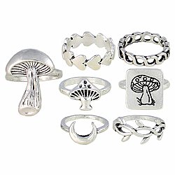Mushroom Magic Silver Ring Set