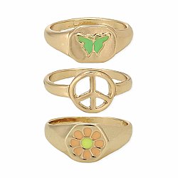 Flower Power Gold Ring Set