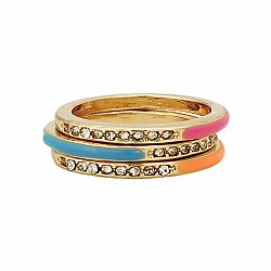 Crystal Highlights Gold Band Ring Set