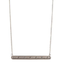 Silver Ruler Bar Pendant Necklace