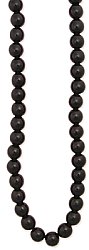 42" Black Painted Wood Bead Necklace