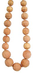 Facet Wood Bead Necklace