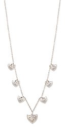 16" Silver Metal Shield Charm Dangle Necklace