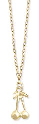 Gold Metal Cherry Charm Necklace