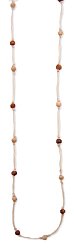 48" Wood Seed Bead Thread Necklace
