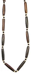 16" Brown Bone Bead Turquoise Bead Necklace