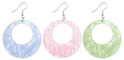 Pastel Round Cutout Pearlized Resin Dangle Earring
