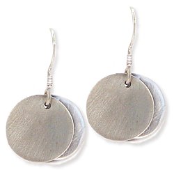 Silver Metal Double Circle Dangle Earring