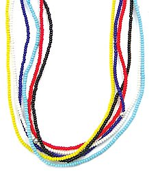 Set of 6 16" Seed Bead Elastic Necklaces