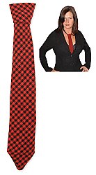 Red & Black Checkered Girl's Adjustable Necktie