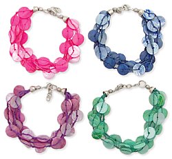7" Color Thread Shell Bracelet