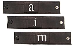 Black Leather Cutout Initial Cuff Bracelet