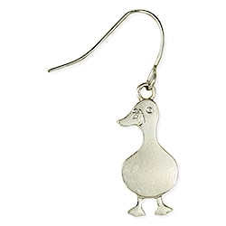 Silly Goose Silver Earrings