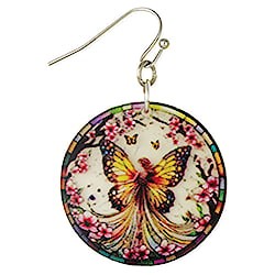 Butterfly Burst Clear Acrylic Nature Print Earring