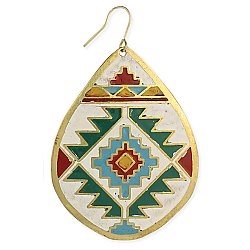 Southwest Print Teardrop Earring