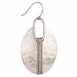 Boho Basics Silver Wrapped Oval Earring