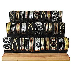 Assorted Textured Metals Cuff Bracelet Display