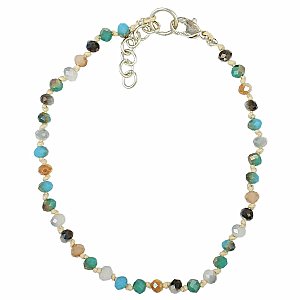 Beachside Knotted Facet Bead Anklet