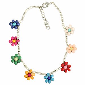 'ZAD - Wholesale Fashion Jewelry > Anklets > Daisy Chain Flower Bead Anklet