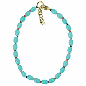 Turquoise Ocean Bead Anklet
