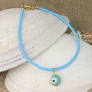 Watchful Blue Eye Charm Anklet