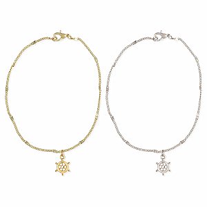 Smooth Sailing Ship Wheel Charm Anklet