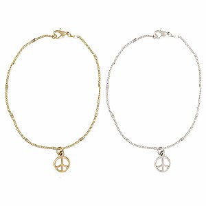 Peace Sign Charm Anklet