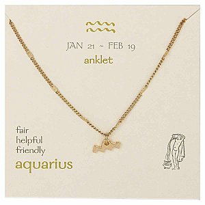 Gold Chain Aquarius Charm Anklet