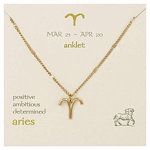 Gold Chain Aries Charm Anklet