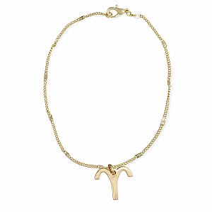 Gold Chain Aries Charm Anklet