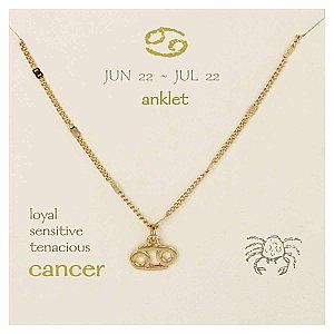 Gold Chain Cancer Charm Anklet