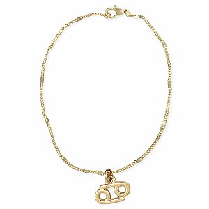 Gold Chain Cancer Charm Anklet