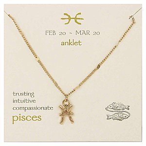 Gold Chain Pisces Charm Anklet