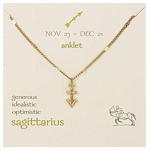 Gold Chain Sagittarius Charm Anklet