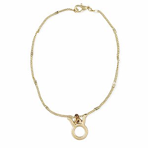 Gold Chain Taurus Charm Anklet