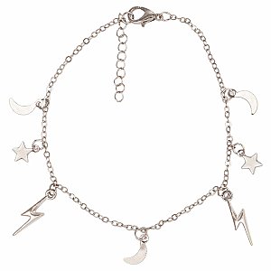 Celestial Charm Silver Chain Anklet