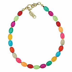 Bright Rainbow Jelly Bean Stretch Anklet