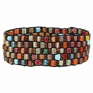 Autumn Mosaic Multi Bead Stretch Bracelet